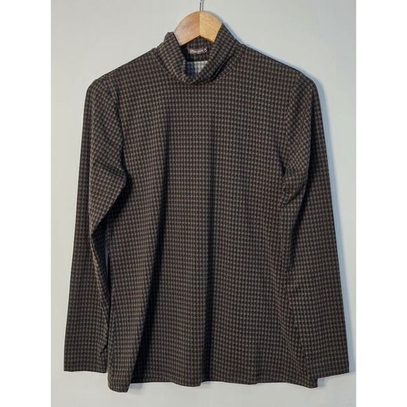 J.McLaughlin Resort Turtleneck Blouse Size M Multicolor Geometric Polyester Blen - Picture 1 of 6